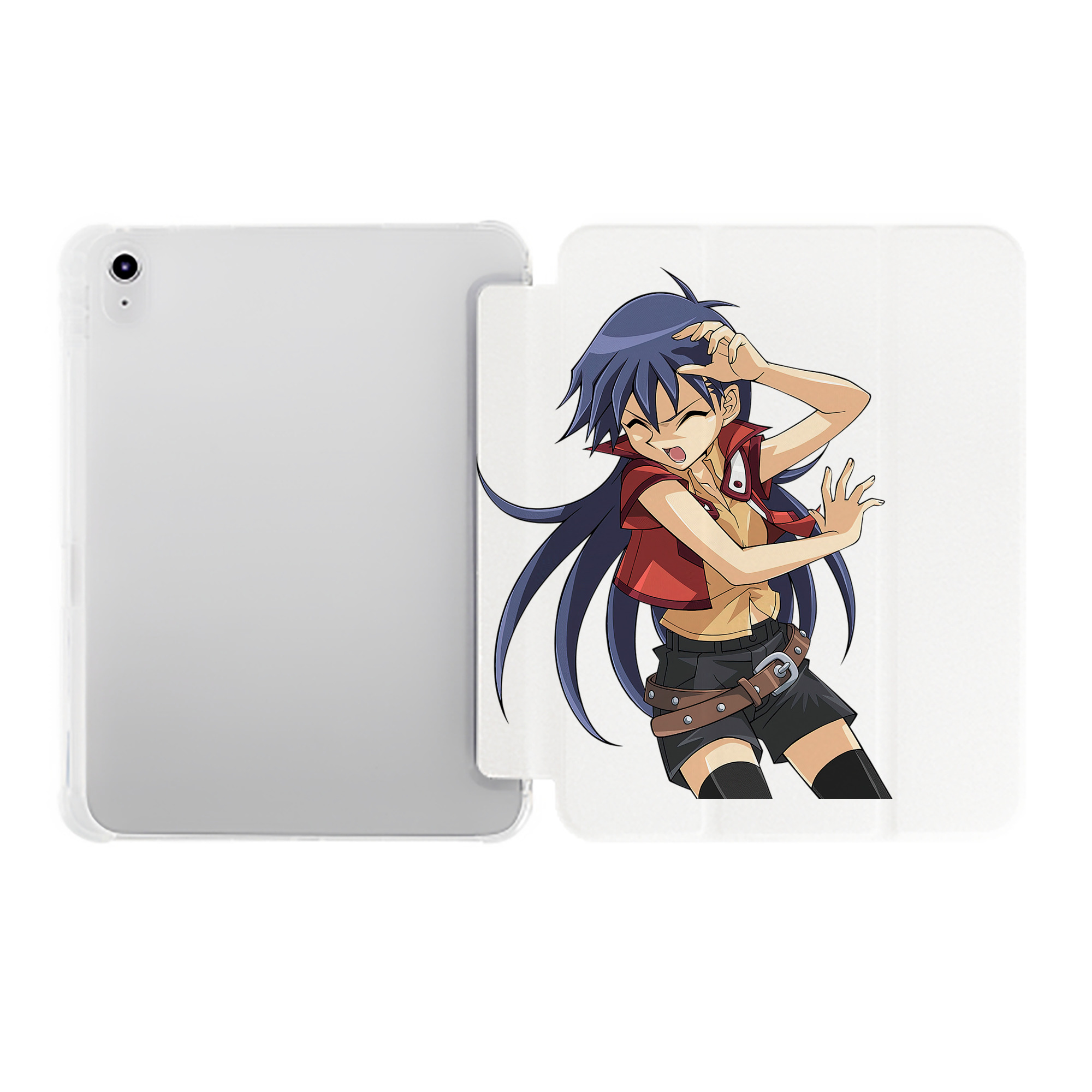 （画像用） 遊☆戯☆王 Yu-Gi-Oh! IPad ケース ペン収納付き 三つ折りスタンド PUレザー×シリコン 対応機種9.5/10.5/10.9インチ